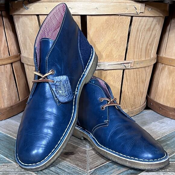 Clarks x Herschel Blue Leather Denim Limited Edition Desert Boots Men Size 10.5 main image 8